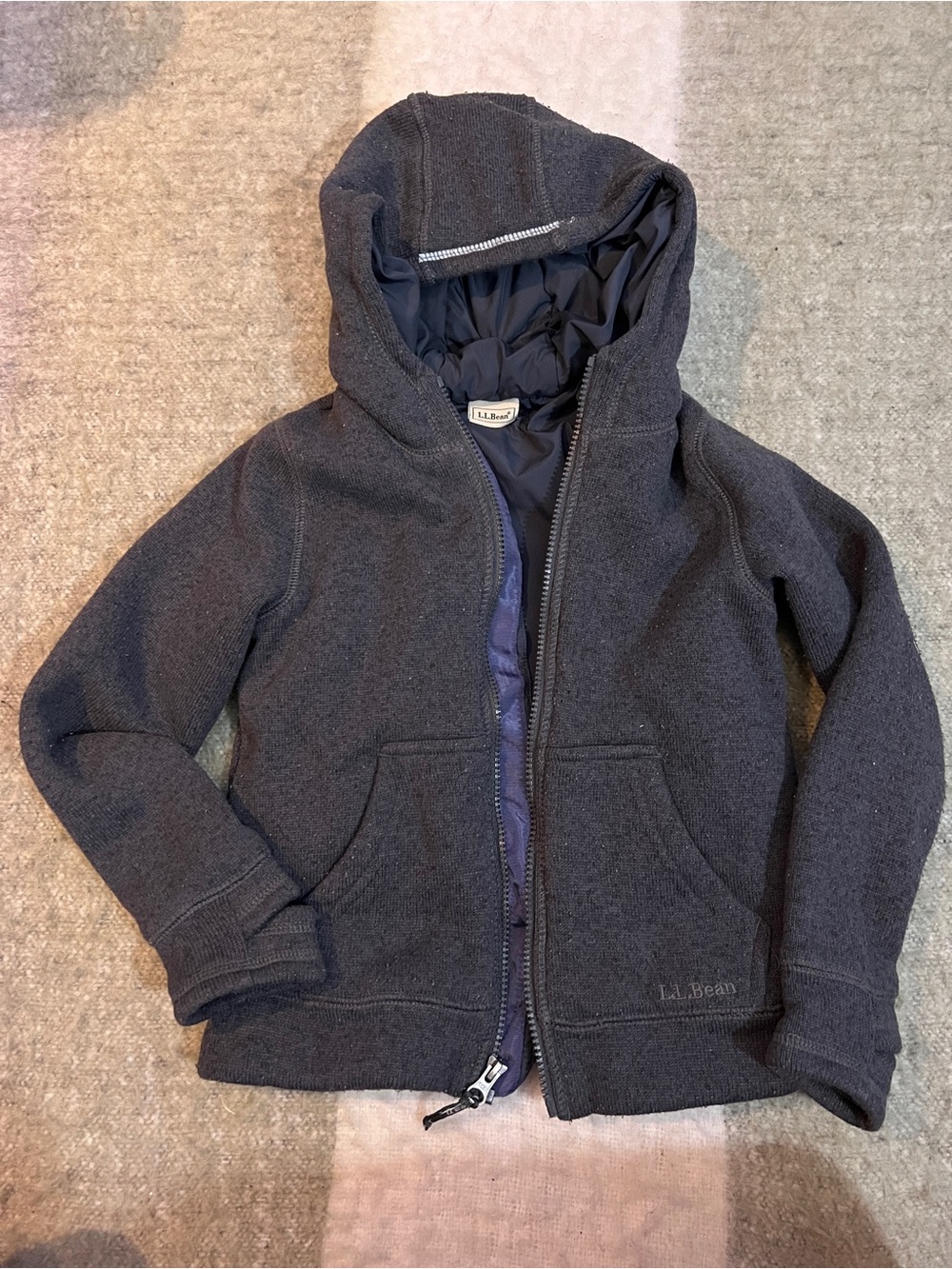 L.L. Bean Kids Charcoal Hooded Zip Jacket